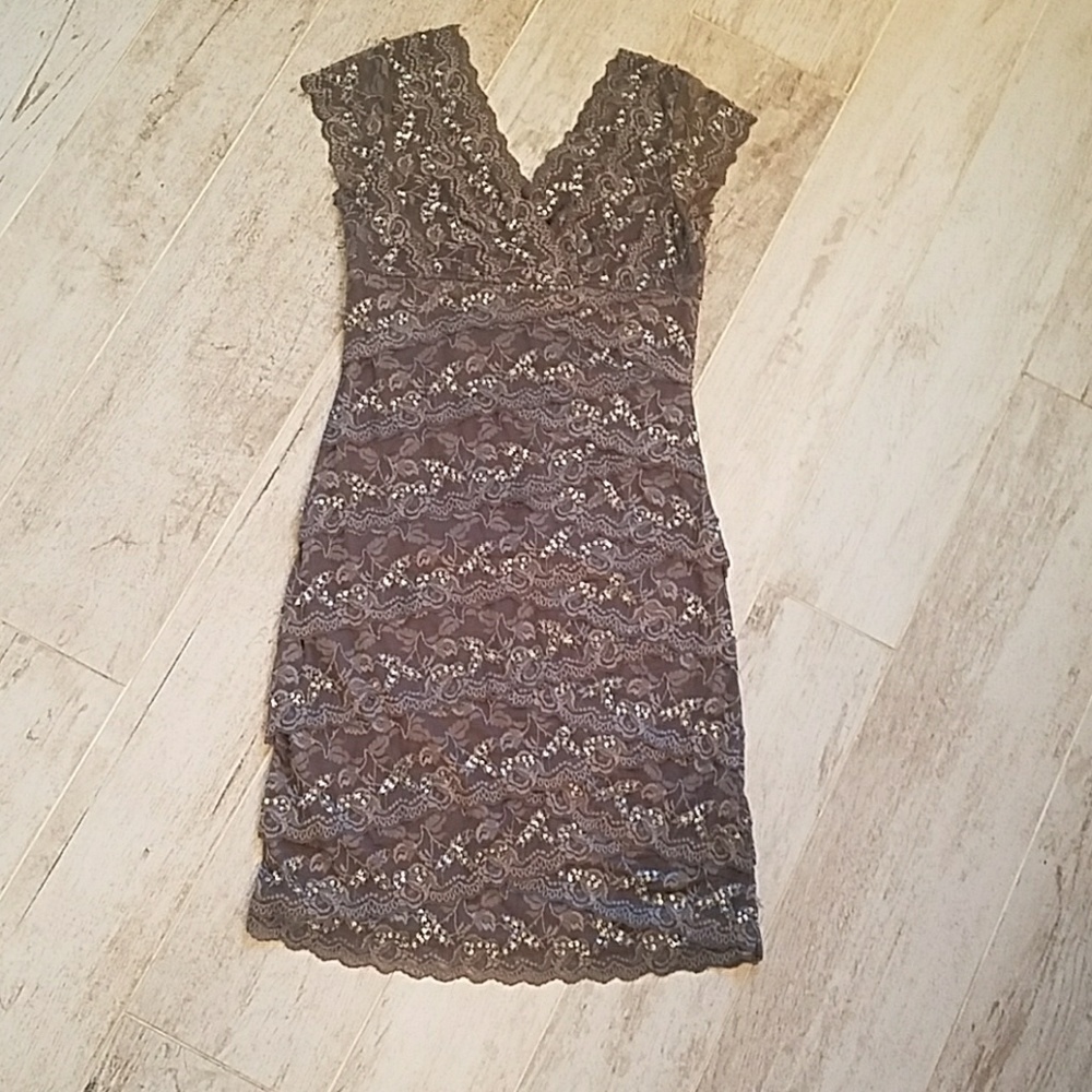 Lace cocktail dress with sequins